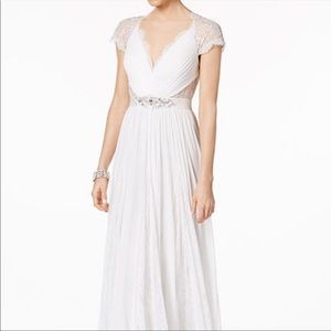 Adrianna Papell Illusion Embellished A-Line Gown